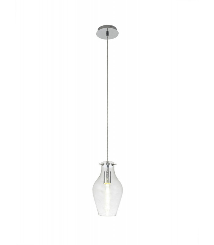 Pendant 17cm Round 1 x E27 Chrome & Clear-4