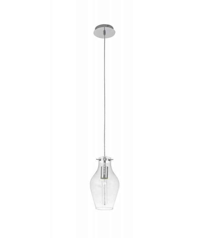 Pendant 17cm Round 1 x E27 Chrome & Clear-5