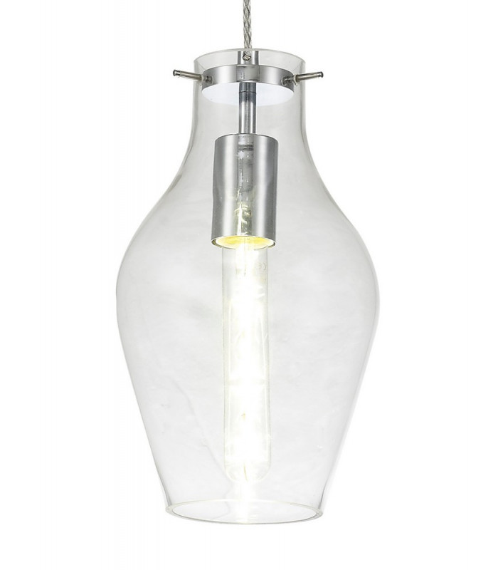 Pendant 17cm Round 1 x E27 Chrome & Clear-7