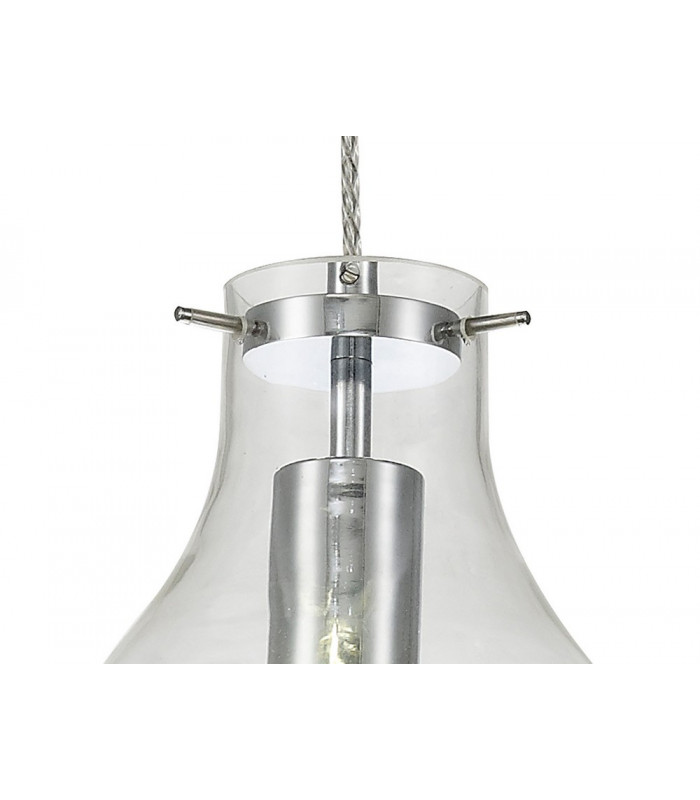Pendant 17cm Round 1 x E27 Chrome & Clear-8