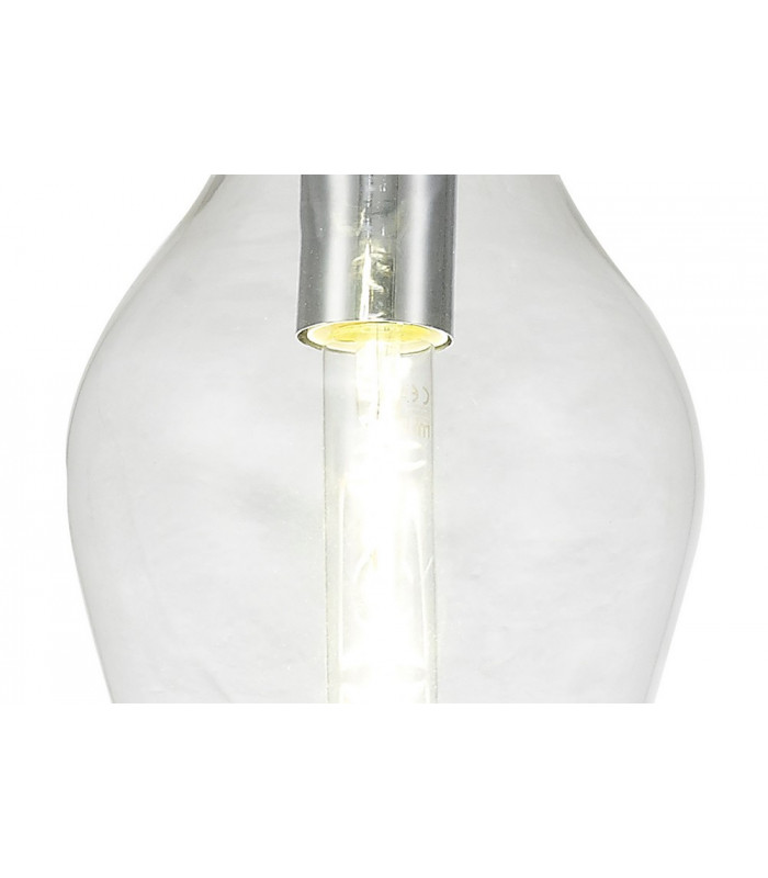 Pendant 17cm Round 1 x E27 Chrome & Clear-10