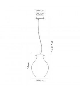 Pendant 28cm Round 1 x E27 Chrome & Clear-2