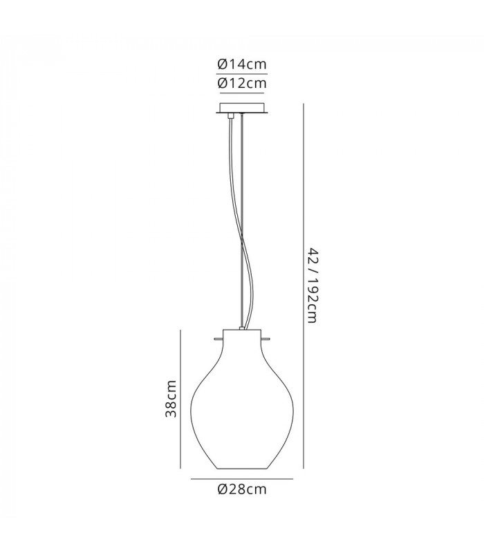 Pendant 28cm Round 1 x E27 Chrome & Clear-2