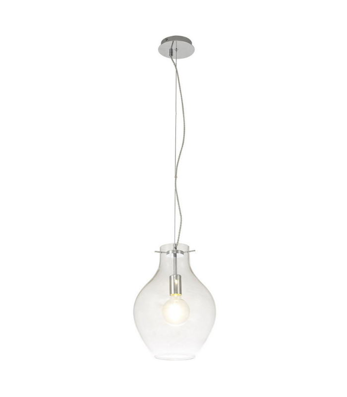 Pendant 28cm Round 1 x E27 Chrome & Clear-6