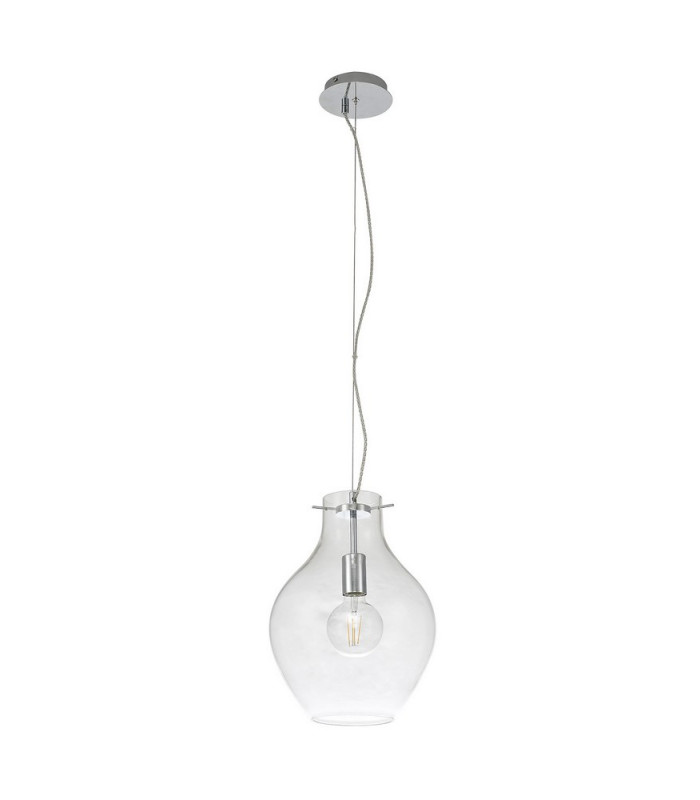 Pendant 28cm Round 1 x E27 Chrome & Clear-7