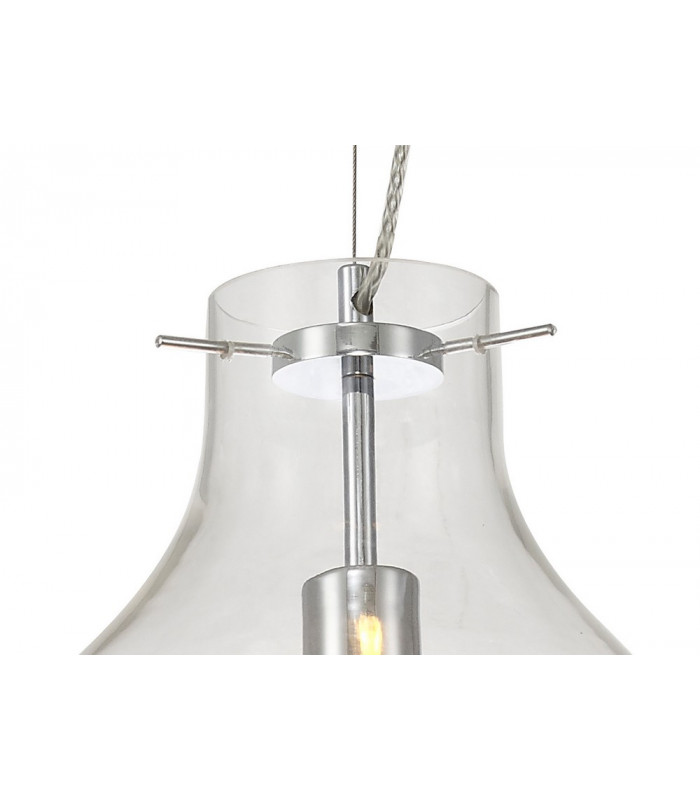 Pendant 28cm Round 1 x E27 Chrome & Clear-10