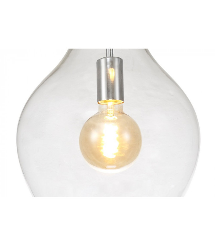 Pendant 28cm Round 1 x E27 Chrome & Clear-12