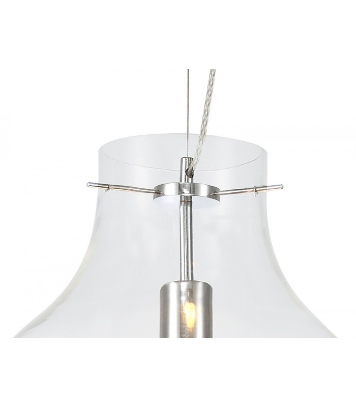 Pendant 38cm Round 1 x E27 Chrome & Clear-10