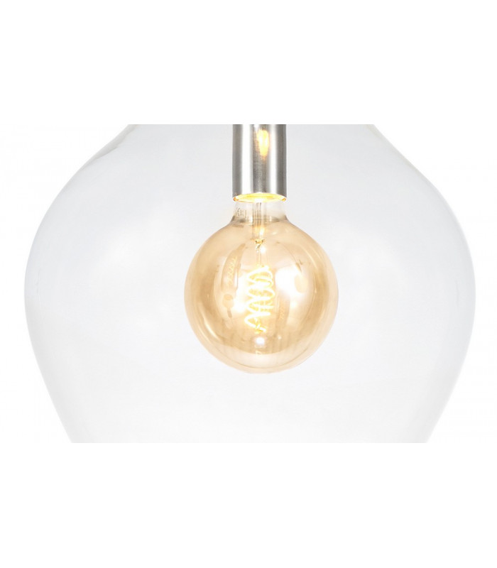 Pendant 38cm Round 1 x E27 Chrome & Clear-12
