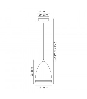 Pendant 15cm Cone 1 x E27 (Max 20W) Ancient Brass & Clear-2