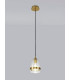 Pendant 15cm Cone 1 x E27 (Max 20W) Ancient Brass & Clear-3