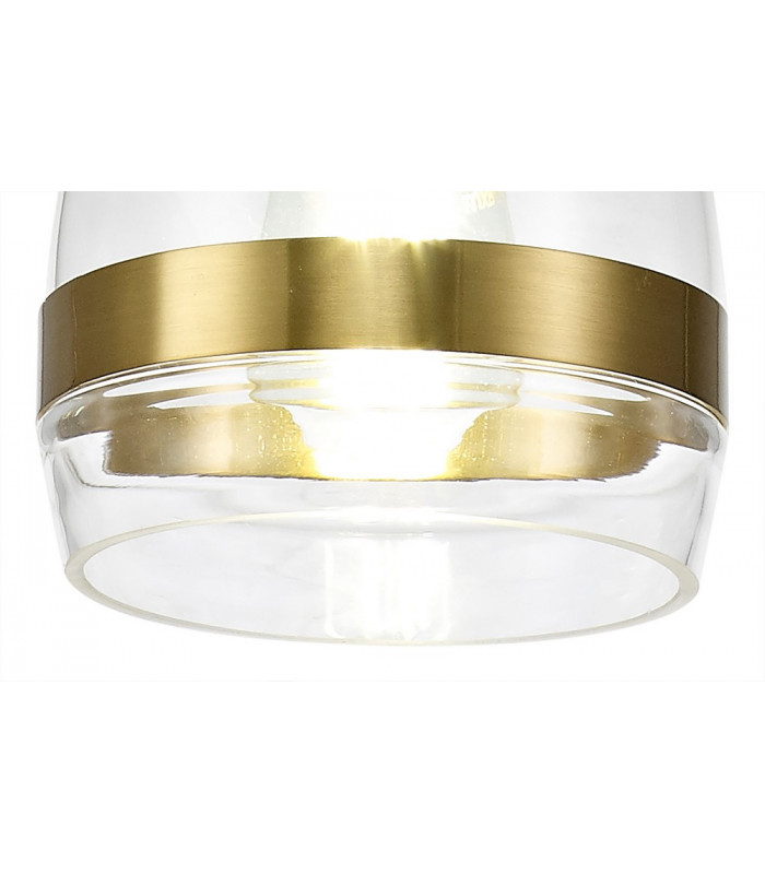 Pendant 15cm Cone 1 x E27 (Max 20W) Ancient Brass & Clear-7