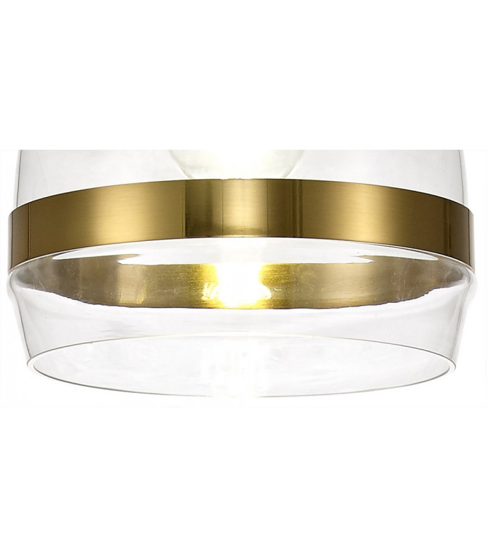 Pendant 20cm Cone 1 x E27 (Max 20W) Ancient Brass & Clear-7