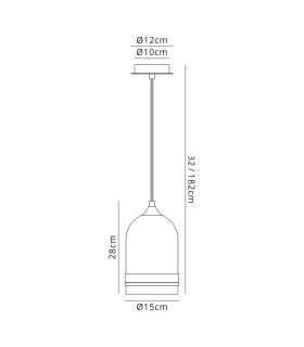 Pendant 15cm Dome 1 x E27 (Max 20W) Ancient Brass & Clear-2