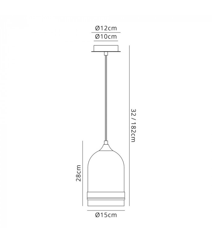 Pendant 15cm Dome 1 x E27 (Max 20W) Ancient Brass & Clear-2