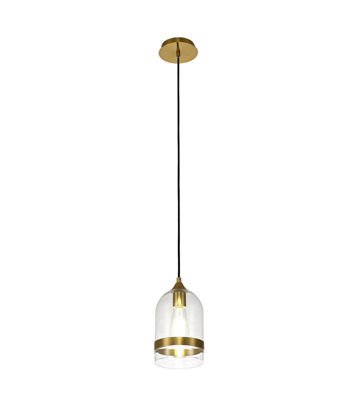 Pendant 15cm Dome 1 x E27 (Max 20W) Ancient Brass & Clear-4