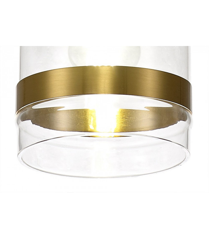 Pendant 15cm Dome 1 x E27 (Max 20W) Ancient Brass & Clear-7