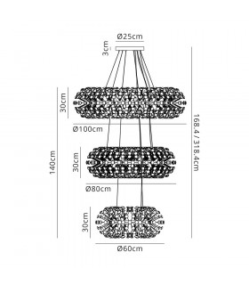 3 Tier Pendant 58 Light G9 French Gold Crystal Item Weight: 30.2kg-2