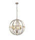 Large Round Pendant 6 Light E27 Polished Nickel-1