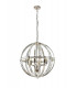 Large Round Pendant 6 Light E27 Polished Nickel-4