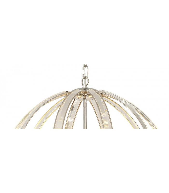 Large Round Pendant 6 Light E27 Polished Nickel-6