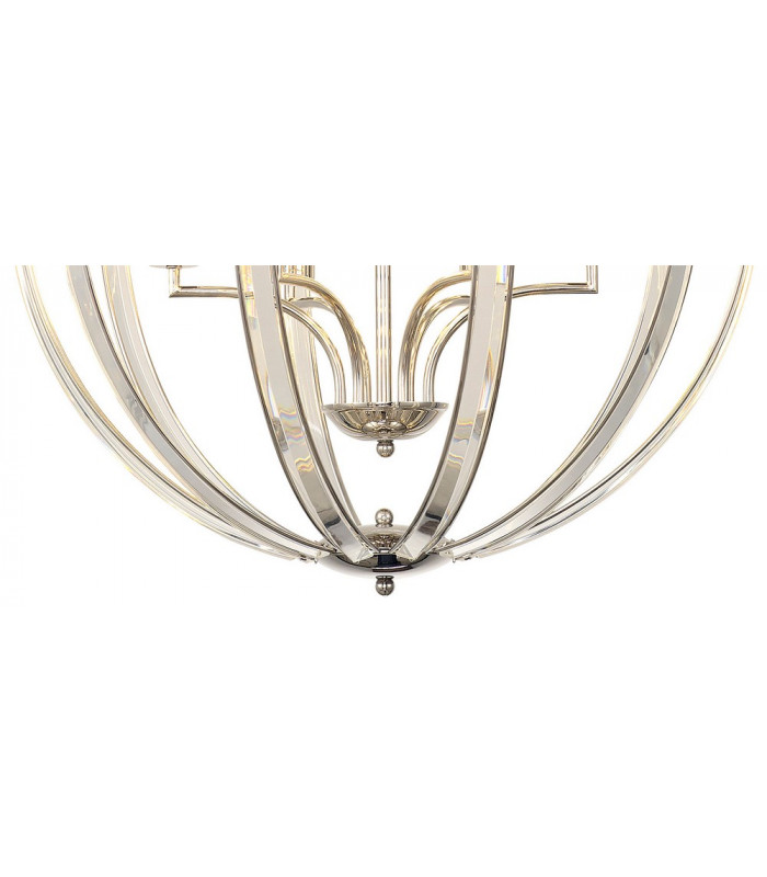 Large Round Pendant 6 Light E27 Polished Nickel-7