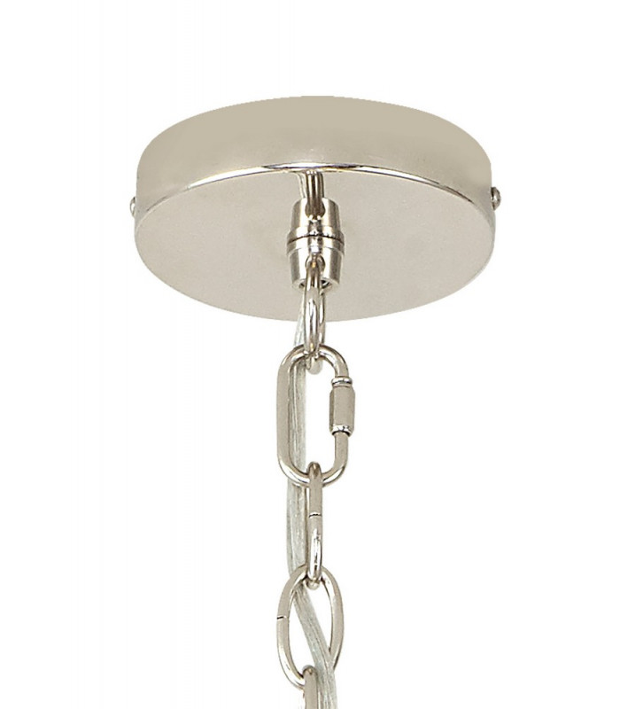 Large Round Pendant 6 Light E27 Polished Nickel-9