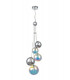 Pendant 5 x G9 Polished Chrome Iridescent Glass-4