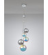 Pendant 5 x G9 Polished Chrome Iridescent Glass-10