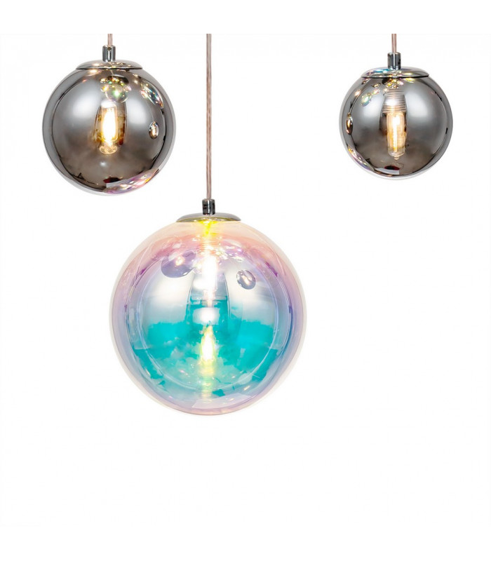Pendant 16 x G9 Polished Chrome Iridescent Glass-8