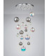 Pendant 16 x G9 Polished Chrome Iridescent Glass-10