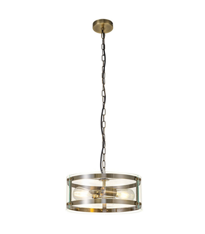 Pendant 2 Light E27 Antique Brass-1