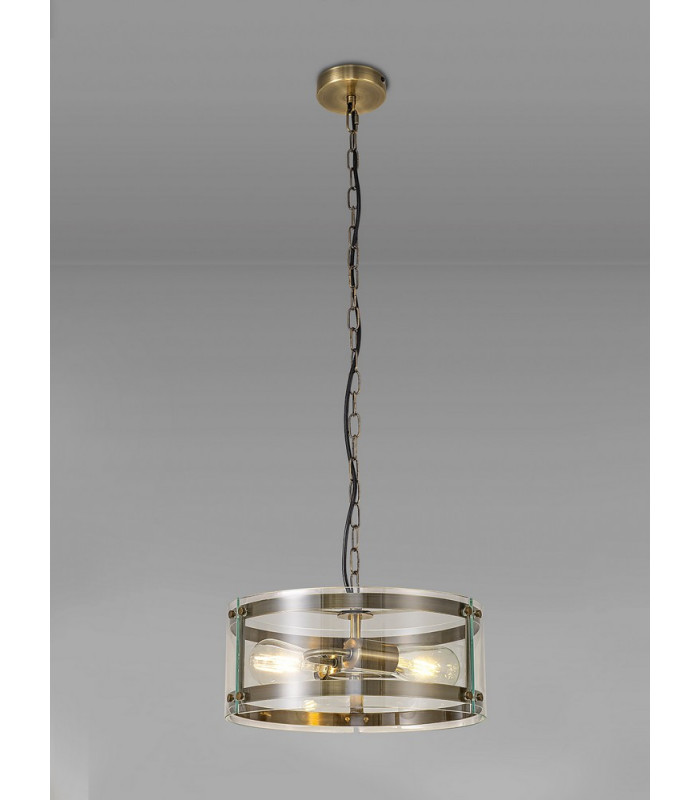 Pendant 2 Light E27 Antique Brass-3
