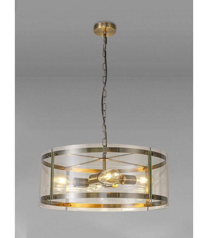 Pendant 4 Light E27 Antique Brass-3