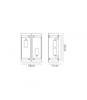 Wall Light 2 Light E27 Antique Brass-2