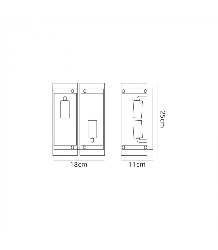 Wall Light 2 Light E27 Antique Brass-2