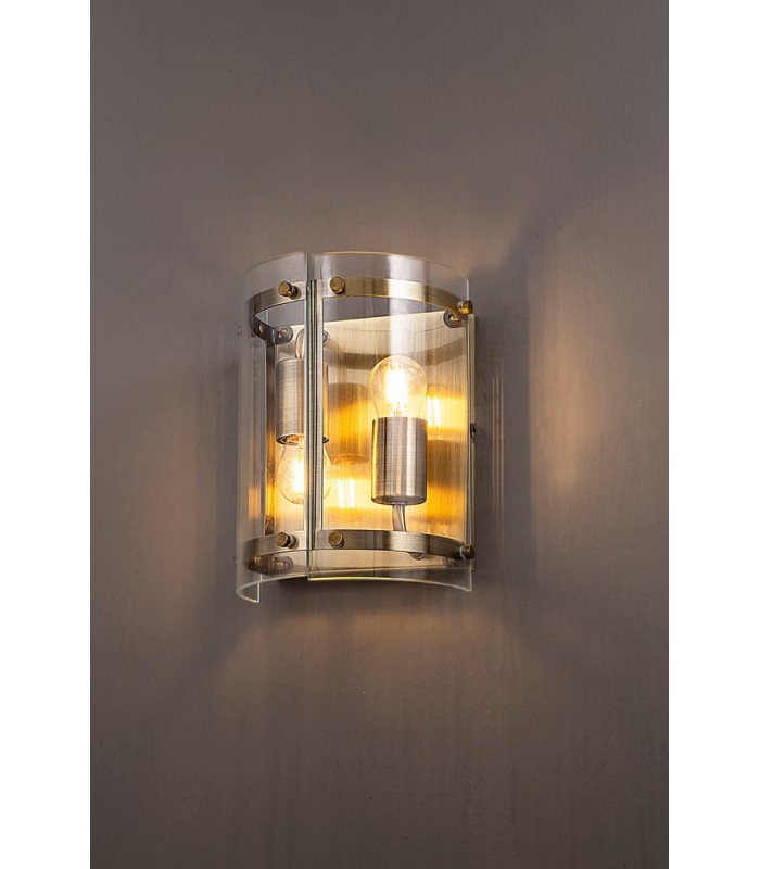 Wall Light 2 Light E27 Antique Brass-3