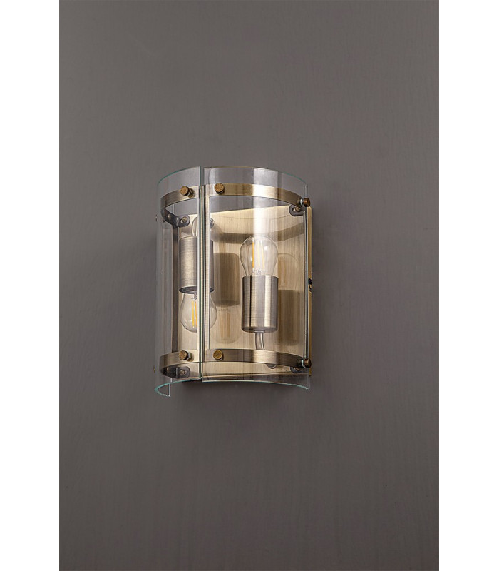 Wall Light 2 Light E27 Antique Brass-8