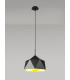 Single Pendant 1 Light Adjustable E27 Matt Black Gold Inner-3
