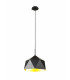 Single Pendant 1 Light Adjustable E27 Matt Black Gold Inner-4