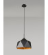 Single Pendant 1 Light Adjustable E27 Matt Black Gold Inner-6