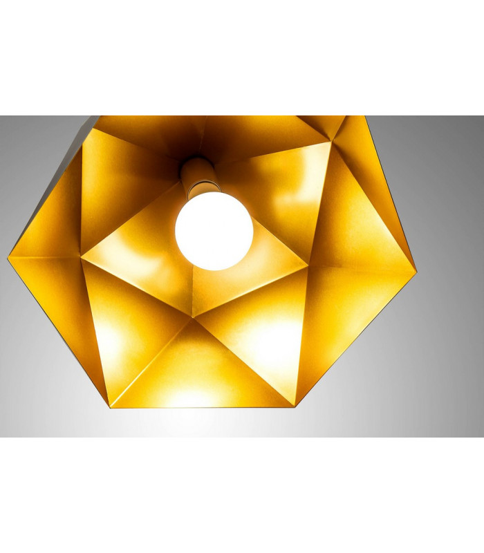 Single Pendant 1 Light Adjustable E27 Matt Black Gold Inner-8