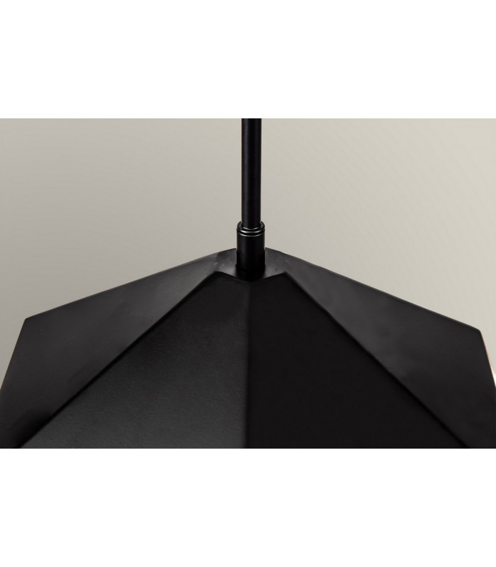 Single Pendant 1 Light Adjustable E27 Matt Black Gold Inner-10