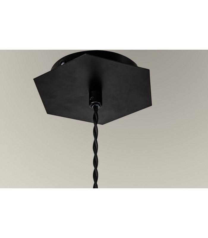 Single Pendant 1 Light Adjustable E27 Matt Black Gold Inner-11