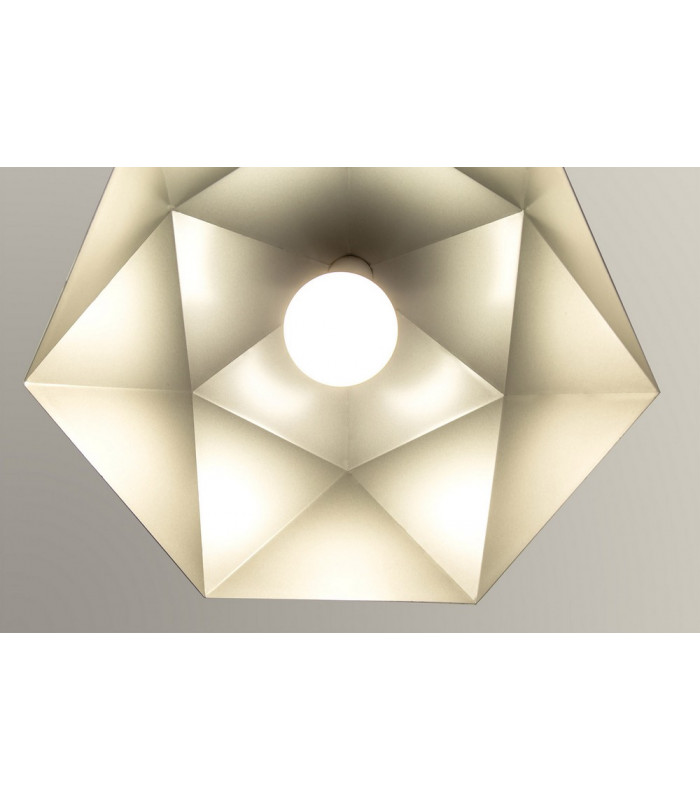 Single Pendant 1 Light Adjustable E27 White Silver Inner-7