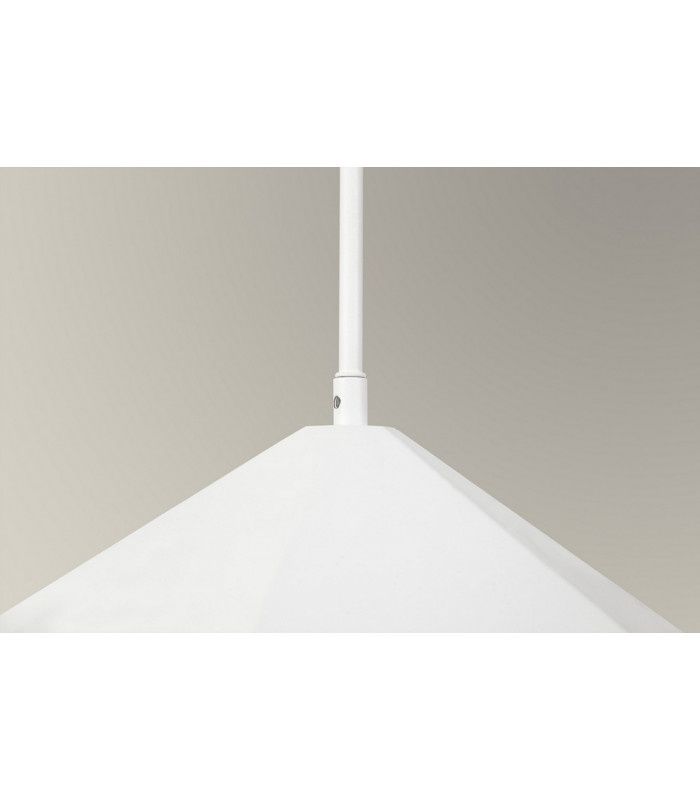 Single Pendant 1 Light Adjustable E27 White Silver Inner-10