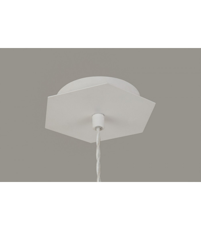 Single Pendant 1 Light Adjustable E27 White Silver Inner-12