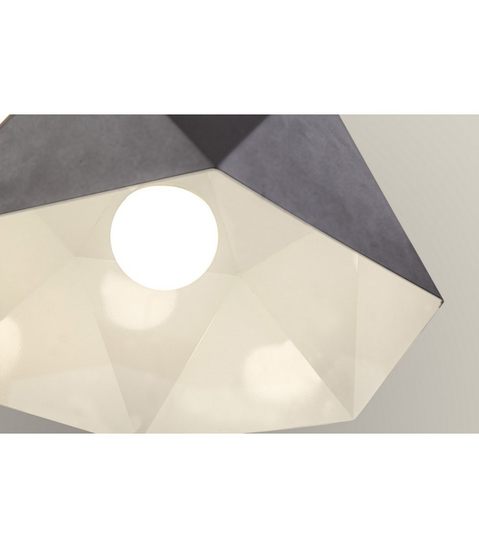 Single Pendant 1 Light Adjustable E27 Graphite White Inner-7