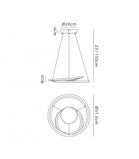 Pendant 1 x 40W LED 4000K 2996lm 3 Step Dimming Black 3yrs Warranty-2