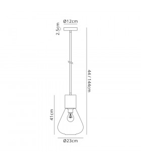 Narrow Pendant 1 x E27 Satin Nickel Opal Glass & Clear Twisted Cable-2